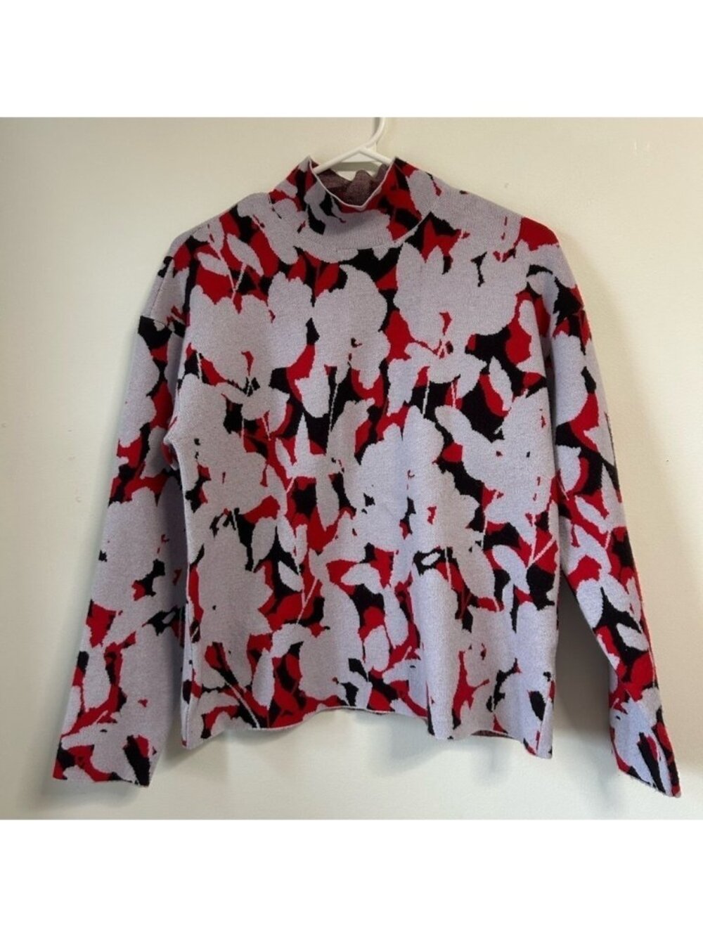 Anthropologie Lizzie Floral Mock Neck Sweater